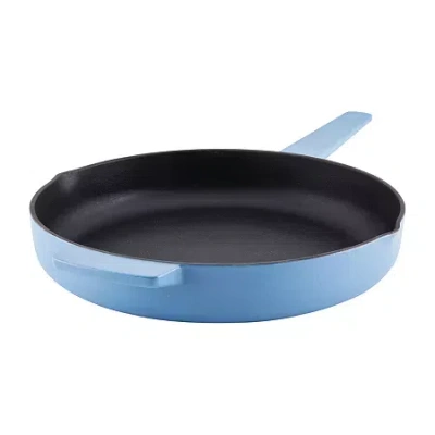 Kitchenaid Enameled Cast Iron 12" Frying Pan In Blue