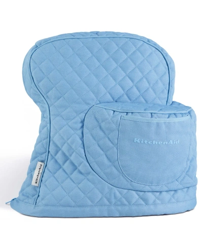 Kitchenaid Fitted Tilt-head Solid Stand Mixer Cover With Storage Pocket, Quilted, 14.37" X 18" X 10" In Blue Velvet