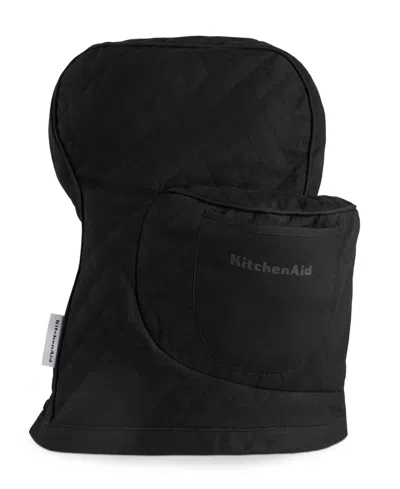 Kitchenaid Fitted Tilt-head Solid Stand Mixer Cover With Storage Pocket, Quilted, 14.37" X 18" X 10" In Black