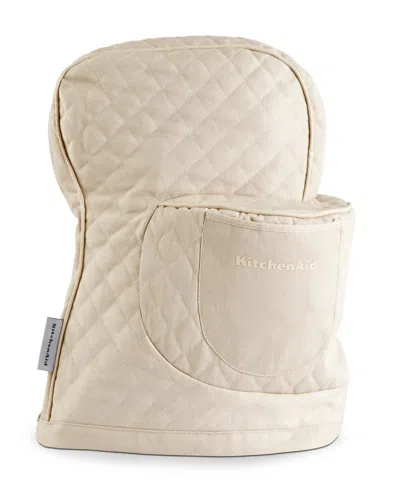 Kitchenaid Fitted Tilt-head Solid Stand Mixer Cover With Storage Pocket, Quilted, 14.37" X 18" X 10" In Neutral