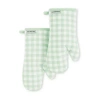 Kitchenaid Gingham 2-pc. Oven Mitt Set In Green