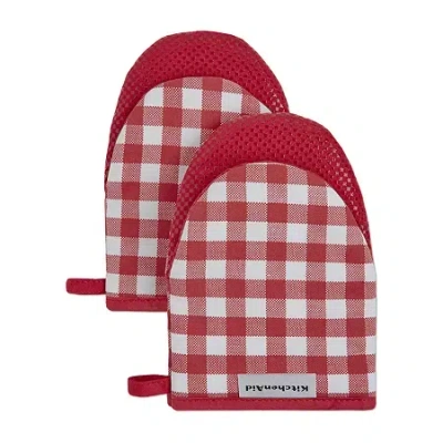Kitchenaid Gingham Mini 2-pc. Oven Mitt Set In Red