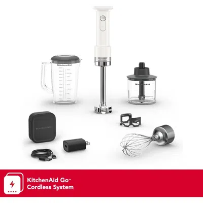 Kitchenaid Go Cordless Hand Blender With Accessories In White