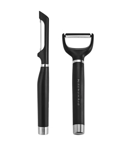 Kitchenaid Gourmet 2 Piece Peeler Set In Onyx Black