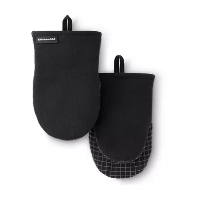 Kitchenaid Gridlines 2-pc. Oven Mitt Set In Black