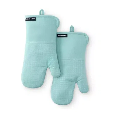 Kitchenaid Gridlines 2-pc. Oven Mitt Set In Blue