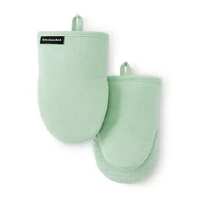 Kitchenaid Gridlines 2-pc. Oven Mitt Set In Green