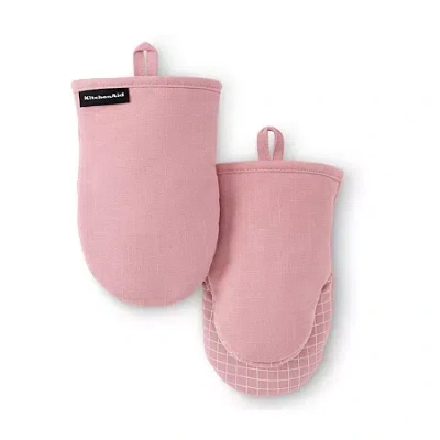 Kitchenaid Gridlines 2-pc. Oven Mitt Set In Pink