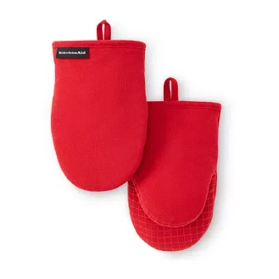 Kitchenaid Gridlines 2-pc. Oven Mitt Set In Red