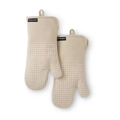 Kitchenaid Gridlines 2-pc. Oven Mitt Set In Neutral