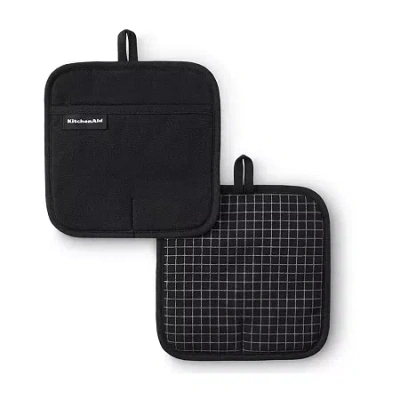 Kitchenaid Gridlines 2-pc. Pot Holder Set In Black