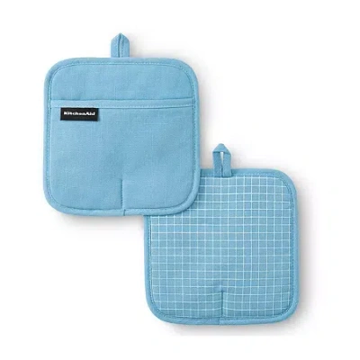 Kitchenaid Gridlines 2-pc. Pot Holder Set In Blue