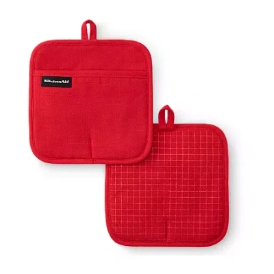 Kitchenaid Gridlines 2-pc. Pot Holder Set In Red