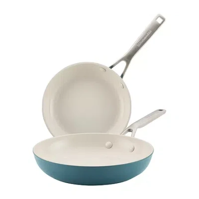 Kitchenaid Hard Anodized 2-pc. Frying Pan Set In Blue