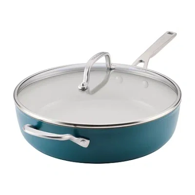 Kitchenaid Hard Anodized 5-qt. Covered Saute Pan In Blue