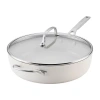 Kitchenaid Hard-anodized Ceramic Induction 5-qt. Saute Pan With Lid In White