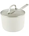 Kitchenaid Hard Anodized Ceramic 3qt Nonstick Sauce Pan In White