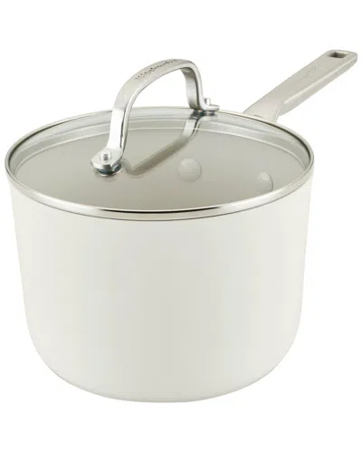 Kitchenaid Hard Anodized Ceramic 3qt Nonstick Sauce Pan In White