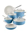 Kitchenaid Hard Anodized Ceramic Nonstick 10 Piece Set In Blue Velvet
