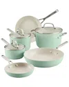 Kitchenaid Hard Anodized Ceramic Nonstick Cookware Pots & Pans 9pc Set In Green