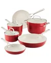 Kitchenaid Hard Anodized Ceramic Nonstick Cookware Pots & Pans 9pc Set In Red