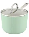 Kitchenaid Hard Anodized Ceramic Nonstick Cookware Sauce Pan With Lid In Green