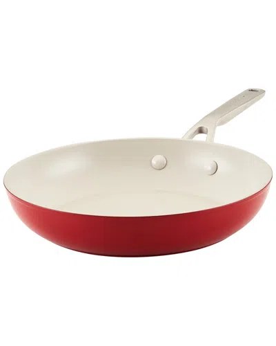 Kitchenaid Hard Anodized Ceramic Nonstick Frying Pan In Red