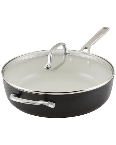 Kitchenaid Hard Anodized Ceramic Nonstick Sauté Pan With Lid In Black
