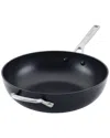 Kitchenaid Hard-anodized Aluminium 12.25" Induction Non-stick Wok With Helper Handle In Black