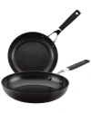 Kitchenaid Hard-anodized 2 Piece Induction Nonstick Frying Pan Set In Black