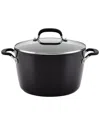 Kitchenaid Hard Anodized 8 Quart Nonstick Stockpot With Lid In Black
