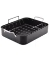 Kitchenaid Hard-anodized Roaster & Rack Set In Black