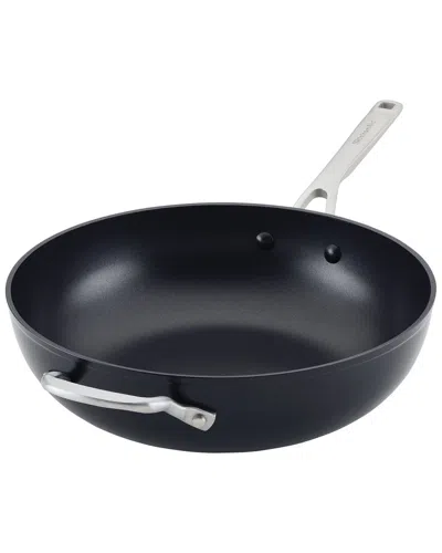 Kitchenaid Hard-anodized Induction Nonstick Stir Fry Pan / Wok With Helper Handle In Black