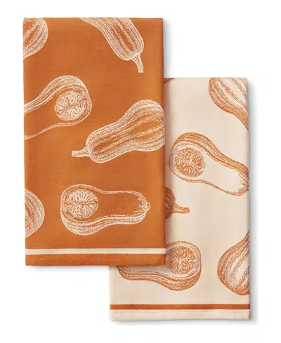 Kitchenaid Harvest Flatwoven Kitchen Towels, Set Of 2 In Squash