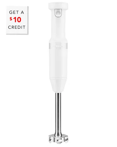 Kitchenaid Immersion Blender White Cordless Variable Speed Trigger With $10 Credit