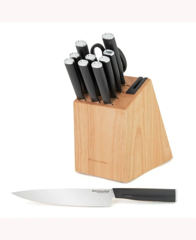 Kitchenaid Japanese Steel Classic 12 Piece Knife Block Set With Built In Knife Sharpener In Black