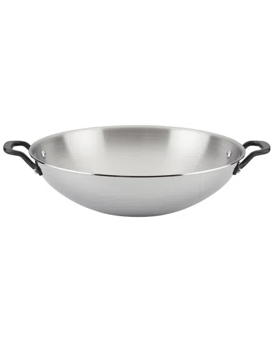 Kitchenaid 5-ply Clad Stainless Steel Induction 15in Wok In Silver