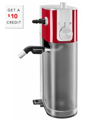 Kitchenaid Metal Automatic Red Milk Frother Attachment For Espresso Machine With $10 Credit