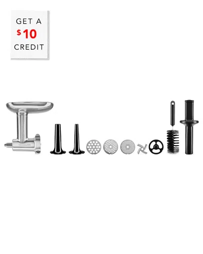 Kitchenaid Metal Food Grinder Attachment & Sausage Maker Kit For Stand Mixers With $10 Credit In Grey