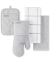 Kitchenaid Quilted Cotton Terry Cloth Kitchen Towel, Oven Mitt, Potholder 4-pack Set, In Matte Gray