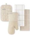 Kitchenaid Quilted Cotton Terry Cloth Kitchen Towel, Oven Mitt, Potholder 4-pack Set, In Milkshake