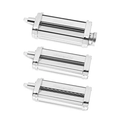 Kitchenaid 3-piece Pasta Roller & Cutter Attachments In Chrome