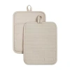 Kitchenaid Ribbed Soft Silcone 2-pc. Pot Holder Set In Sand