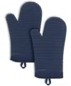Kitchenaid Ribbed Soft Silicone 2-pc. Oven Mitt Set In Blue
