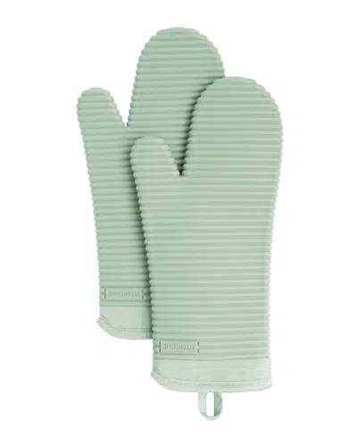 Kitchenaid Ribbed Soft Silicone 2-pc. Oven Mitt Set In Green