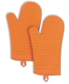 Kitchenaid Ribbed Soft Silicone Oven Mitt 2-pack Set, 7.5" X 13" In Honey