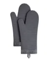 Kitchenaid Ribbed Soft Silicone Oven Mitt Set, 2 Piece In Gray