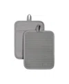 Kitchenaid Ribbed Soft Silicone 2-pc. Pot Holder Set In Gray