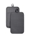 Kitchenaid Ribbed Soft Silicone Pot Holder Set, 2 Piece In Gray
