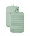 Kitchenaid Ribbed Soft Silicone Pot Holder Set, 2 Piece In Green